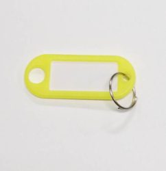 Beírós kulcsjelző lap, műanyag, video citromsárga