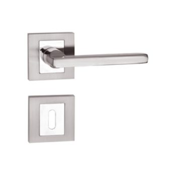   BASIC - DANIELA króm - szatén nikkel négyzetrozettás kilincsgarnitúra