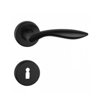 DETROIT fekete rozettás kilincsgarnitúra