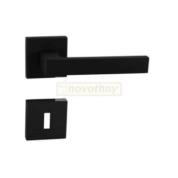 SQUARE TUPAI matt fekete négyzetrozettás kilincsgarnitúra