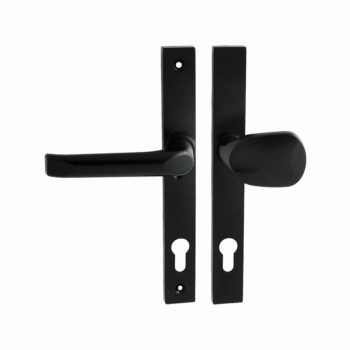   ENTER fekete bejárati kilincsgarnitúra 92 PZ, eltolt fixgomb - kilincses