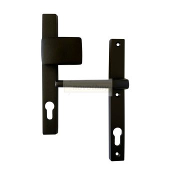   Szerelt portál veretgarnitúra 92 PZ, FEKETE, 3-csavaros, eltolt fixgombos - kifutó